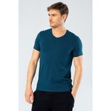 Cacharel Erkek V Yaka Likrali T-Shirt 1332/PETROL - 2XL
