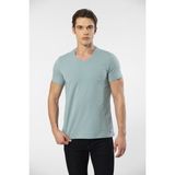 Cacharel Erkek V Yaka Likralı T-Shirt 1332/YEŞİL1 - Yeşil1 - XL