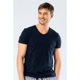 Cacharel Erkek V Yaka Likralı T-Shirt - 2XL - Lacivert
