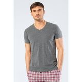 Cacharel Erkek V Yaka Likralı T-shirt Gri - Antrasit