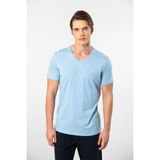 Cacharel Erkek V Yaka T-shirt 2170/Açık Mavi