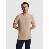 Cacharel Erkek Vizon Regular Fit Pamuk Karışımlı Çizgili Bisiklet Yaka T-Shirt 50320530-VR052