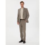 Cacharel Erkek Vizon Slim Fit Çizgili Kırlangıç Yaka Takım Elbise 50311017-VR052 - 48 - 6 Drop