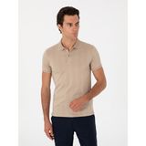 Cacharel Erkek Vizon Slim Fit Desenli Polo Yaka T-Shirt 50300721-VR052