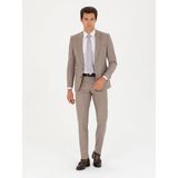 Cacharel Erkek Vizon Slim Fit Yün Karışımlı Kırlangıç Yaka Çizgili Takım Elbise 50265092-VR052 - 60 - 6 Drop