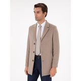 Cacharel Erkek Vizon Yün Karışımlı Ex. Slim Fit Palto 50293650-VR052 - 60