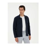 Cacharel Lacivert Slim Fit Fermuarlı Ceket Gömlek 50285629-VR033