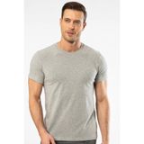 Cacharel Pamuklu & Likralı, O Yaka Kısa Kollu Erkek T-shirt, Gri