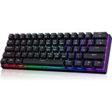 CACKBIRD Taşınabilir% 60 Mekanik Oyun Klavyesi, Mavi Anahtarlı Kablolu Klavye, LED Özelleştirme Arkadan Aydınlatmalı, PC/Mac/Xbox için 61 Tuşlu Ultra Kompakt Mini Ofis Klavyesi, Gezide Taşıması