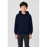 caddekids Erkek Çocuk Kapüşonlu Okul Sweatshirt Basic Düz Kanguru Cepli Günlük Spor Sweat Lacivert 9-16Yaş