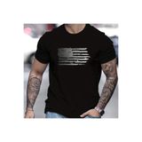 Caddemia yaz %100 pamuk moda rahat gevşek artı boyutu Amerikan bayrağı baskılı spor yuvarlak boy