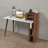 Caden Decor Gold Çalışma Masası Beyaz-Ceviz