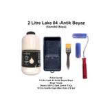 Cadence 2 Litre Handy Lake 004 Antik Beyaz(Kendinden Vernikli)Kadife Kaplı Rulo Set
