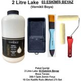 Cadence 2 LİTRE HANDY LAKE 03-ESKİMİŞ BEYAZ(KENDİNDEN VERNİKLİ)KADİFE KAPLI RULO SET