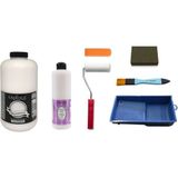 Cadence Antik Beyaz 2 Litre Hybrid Akrilik Boya + 500 ml Parlak Vernik Seti ile Boyama Malzemeleri
