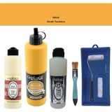 Cadence Banyo Mutfak - Multi H - 010 Sıcak Turuncu 500 ml Parlak Yüzey Ast 250 ml Taş Vernik Mat 250 ml Saten Rulo Set