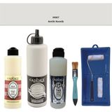 Cadence Banyo Mutfak - Multi H - 087 Antik Kemik 500 ml Parlak Yüzey Ast 250 ml Taş Vernik Mat 250 ml Saten Rulo Set