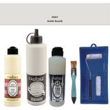Cadence Banyo Mutfak - Multi H - 087 Antik Kemik 500 ml Parlak Yüzey Astarı 250 ml Taş Vernik 250 ml Saten Rulo Set