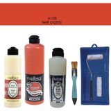 Cadence Banyo Mutfak - Multi H - 105 Nar Çiçeği 500 ml Parlak Yüzey Astarı 250 ml Taş Vernik 250 ml Saten Rulo Set