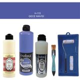 Cadence Banyo Mutfak - Multi H - 115 Gece Mavisi 500 ml Parlak Yüzey Ast 250 ml Taş Vernik Mat 250 ml Saten Rulo Set