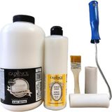 Cadence Beyaz Boya 2 Litre + Yarımat Vernik 500 ml + Sünger Rulo + Fırça