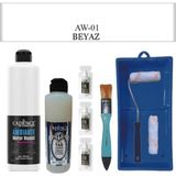 Cadence Boya Fayans Tezgah B-Ambiente Islak Zemin Aw-01 Beyaz 500ML Katalizör 30GR Mat Taş Vernik 250 Saten Rulo Set