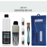Cadence Boya Fayans Tezgah B-Ambiente Islak Zemin Aw-03 Esk.beyaz 500ML Katalizör 30GR Taş Vernik 250 Saten Rulo Set