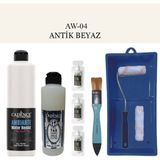 Cadence Boya Fayans Tezgah B-Ambiente Islak Zemin Aw-04 Antikbeyaz 500ML Katalizör 30GR Taş Vernik 250 Saten Rulo Set - Antik Beyaz