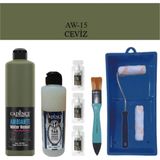 Cadence Boya Fayans Tezgah B-Ambiente Islak Zemin Aw-15 Ceviz 500ML Katalizör 30GR Mat Taş Vernik 250 Saten Rulo Set
