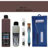 Cadence Boya Fayans Tezgah B-Ambiente Islak Zemin Aw-18 K.kahve 500ML Katalizör 30GR Mat Taş Vernik 250 Saten Rulo Set - Koyu Kahve