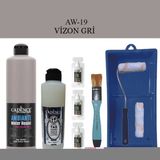 Cadence Boya Fayans Tezgah B-Ambiente Islak Zemin Aw-19 Vizongri 500ML Katalizör 30GR Mat Taş Vernik 250 Saten Rulo Set - Vizon Gri