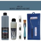 Cadence Boya Fayans Tezgah B-Ambiente Islak Zemin Aw-20 Koyuard Gri 500ML Katalizör 30GR Mat Taş Vernik 250 Saten Rulo Set