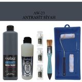 Cadence Boya Fayans Tezgah B-Ambiente Islak Zemin Aw-23 Antrasit 500ML Katalizör 30GR Taş Vernik 250 Saten Rulo Set