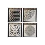 Cadence Boya Stencil (Şablon) 25X25 Cm 4 Lü Set Hdm-110/ Hdm-180 / Hdm-109 / Hdm-96 Çok Renkli Tek Ebat