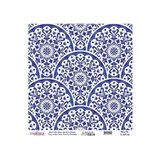 Cadence Çini Desen Mavi Tonlar Pirinç Dekopaj - K029