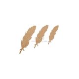 Cadence Dekoratif Kuş Tüyü 3'lü Set, Karışık Renk, MDF Obje