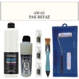 Cadence Fayans Tezgah B - Ambiente Islak Zemin Aw - 02 Pak Beyaz 500 ml Katalizör 30 gr Taş Vernik 250 Saten Rulo Set