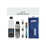 Cadence Fayans Tezgah B - Ambiente Islak Zemin Aw - 03 Eskimiş Beyaz 500 ml Katalizör 30 gr Taş Vernik 250 Saten Rulo Set