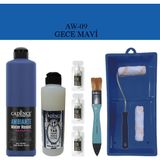 Cadence Fayans Tezgah B - Ambiente Islak Zemin Aw - 09 Gece Mavi 500 ml Katalizör 30 gr Taş Vernik 250 Saten Rulo Set