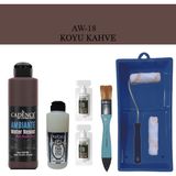 Cadence Fayans Tezgah B - Ambiente Islak Zemin Aw - 18 Koyu Kahve 250 ml Katalizör 20 gr Taş Vernik 120 Saten Rulo Set