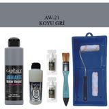 Cadence Fayans Tezgah B - Ambiente Islak Zemin Aw - 21 Koyu gr i 250 ml Katalizör 20 gr Taş Vernik 120 Saten Rulo Set