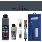 Cadence Fayans Tezgah B - Ambiente Islak Zemin Aw - 23 Antrasit Siyah 250 ml Katalizör 20 gr Taş Vernik 120 Saten Rulo Set