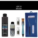 Cadence Fayans Tezgah B - Ambiente Islak Zemin Aw - 24 Siyah 250 ml Katalizör 20 gr Taş Vernik 120 Saten Rulo Set