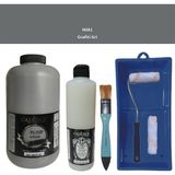 Cadence H081 Grafiti Gri Multisurface Boya 2lt ve 500 ml Parlak Vernik ile Boyama Seti