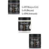 Cadence Handy Lake Boya Parlak 250ML Set2 (057 Koyu Gri, 001 Beyaz ve 059 Antrasit)