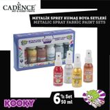 Cadence Kooky Metalik Sprey 50 ml 6'lı Kumaş Boyası