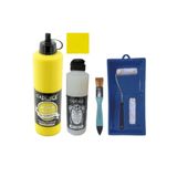 Cadence Mobilya Boyası-Cadence Multisurface H-008 Limon Sarı 500Ml Ultimate Vernik Mat 250Ml Saten Rulo Set Limon Sarı Tek Ebat
