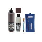 Cadence Mobilya Boyası-Cadence Multisurface H-018 Koyu Kahve 500Ml Ultimate Vernik Mat 250Ml Saten Rulo Set Koyu Kahve Tek Ebat