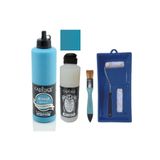 Cadence Mobilya Boyası-Cadence Multisurface H-041 Turkuaz 500Ml Ultimate Vernik Mat 250Ml Saten Rulo Set Turkuaz Tek Ebat