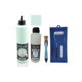 Cadence Mobilya Boyası-Cadence Multisurface H-043 Açık Yeşil 500Ml Ultimate Vernik Mat 250Ml Saten Rulo Set Açık Yeşil Tek Ebat